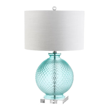 Estelle 26" Glass and Crystal LED Table Lamp - JONATHAN Y